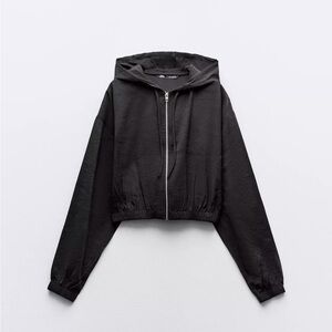 Black Cropped Hoodie